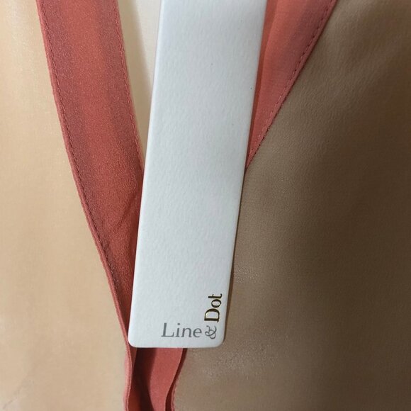 Revolve Line & Dot Color Block Batwing Silk Top - Picture 4 of 6